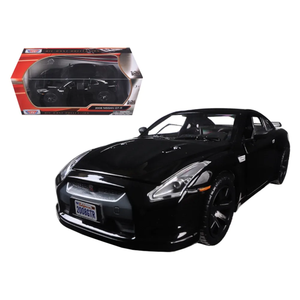 Motormax 73384blk — 2008 Nissan GTR R35 Glossy Black 1:24 Diecast Model Car