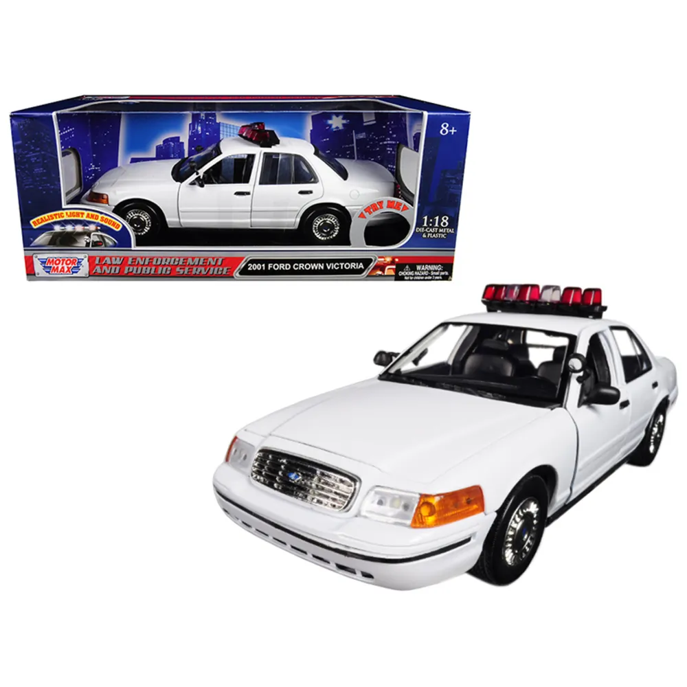 Motormax 73992 — 2001 Ford Crown Victoria Police Car Diecast Model with Lights