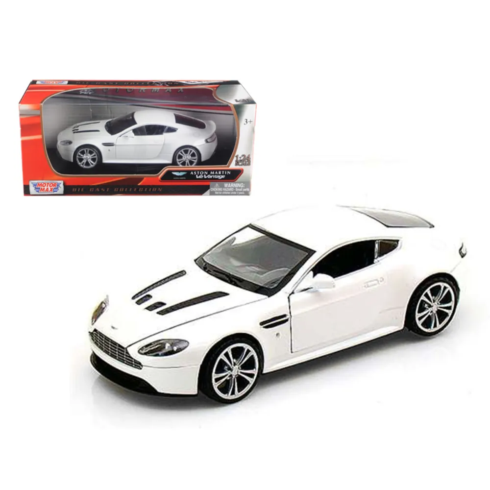 Motormax 73357w — Aston Martin V12 Vantage Diecast Model Car - Pearl White