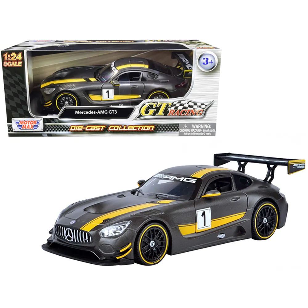 Motormax 73784 — Mercedes AMG GT3 #1 Diecast Model Car - 1/24 Scale - Gray