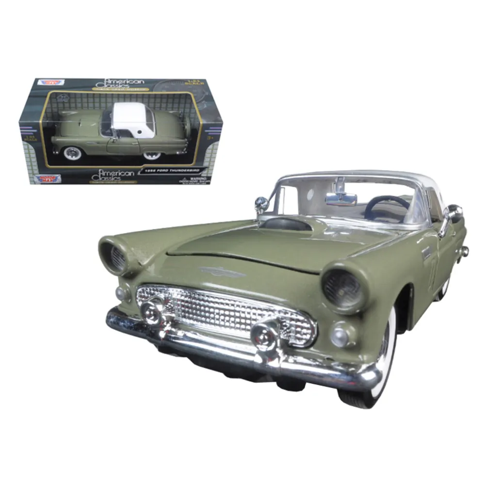 Motormax 73312grn — Diecast 1956 Ford Thunderbird Soft Top Green 1/24 Model