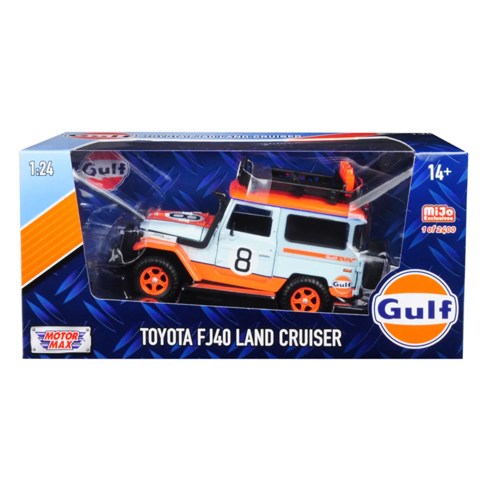 Motormax 79658 — Toyota FJ40 Land Cruiser Gulf Oil Edition 1/24 Diecast Model