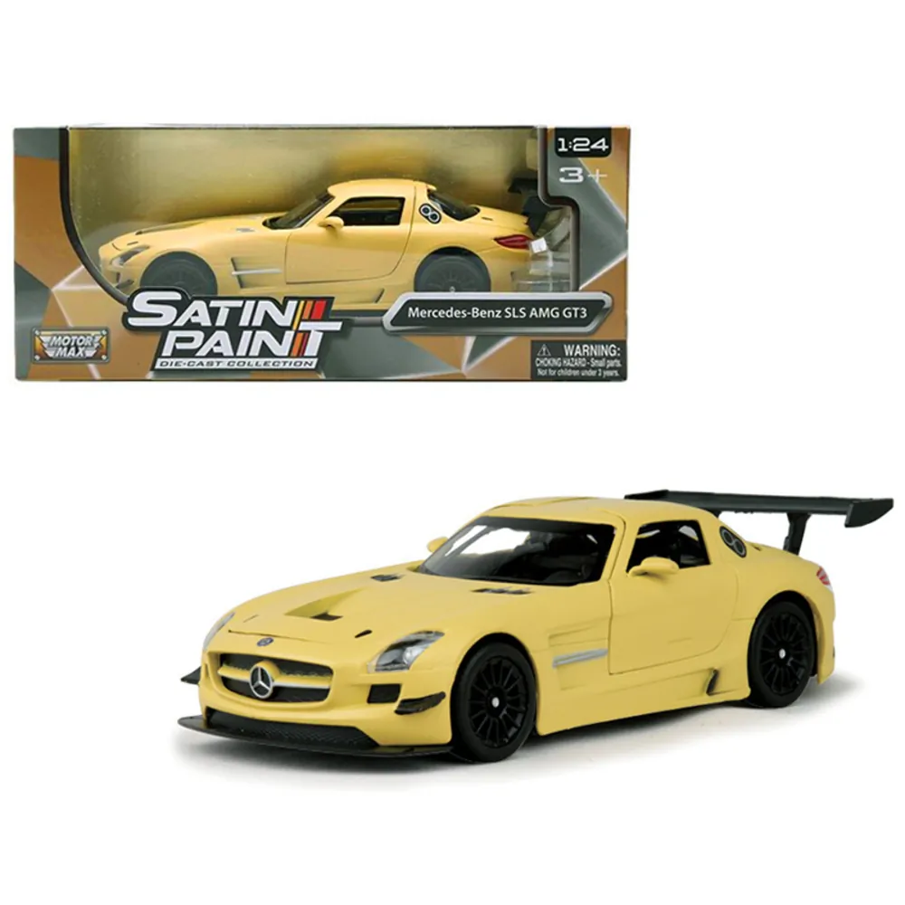 Motormax 79501Y — Mercedes Benz SLS AMG GT3 Yellow Diecast Model Car 1:24