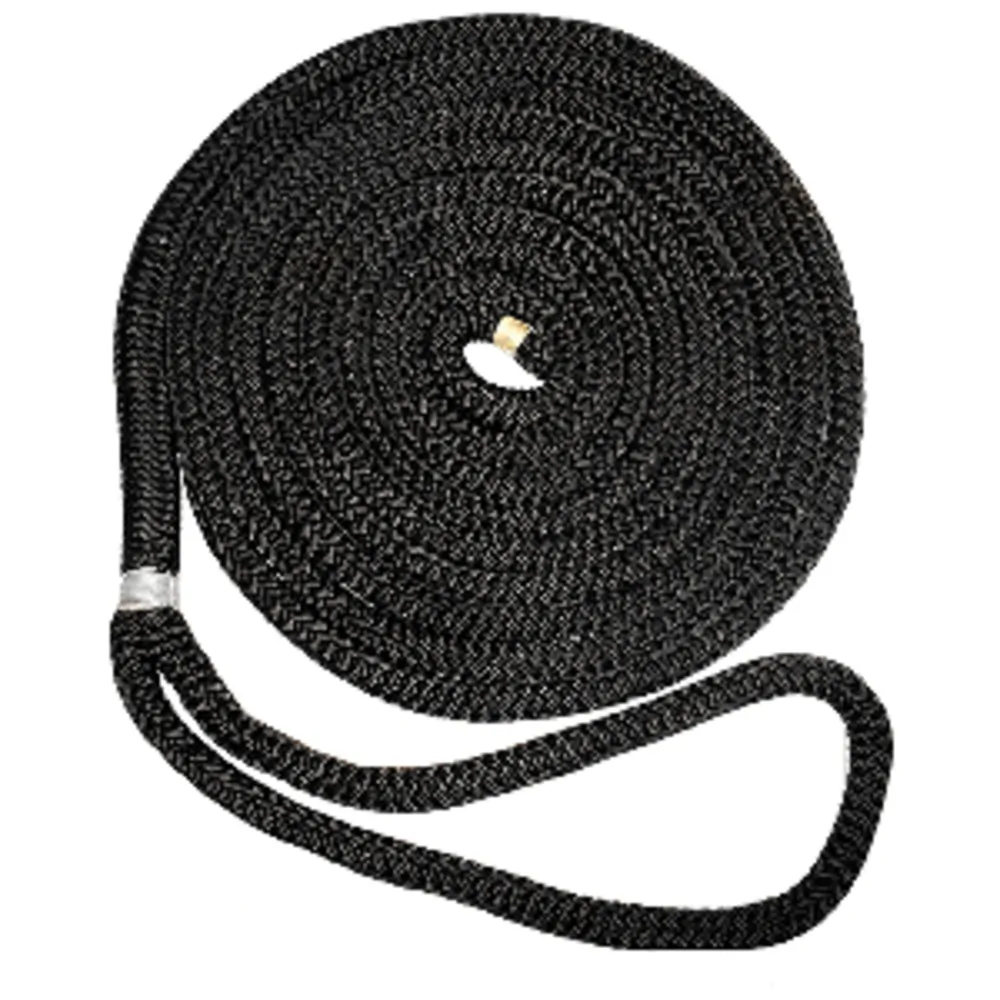 New England Ropes C5054-16-00015 — New England Ropes 1/2" X 15' Nylon Double Braid Dock Line - Black