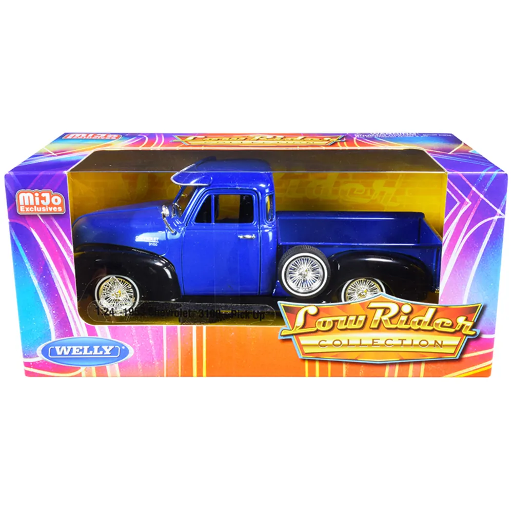 Welly 22087LRW-BL — 1:24 1953 Chevrolet 3100 Low Rider Diecast Model Car Blue
