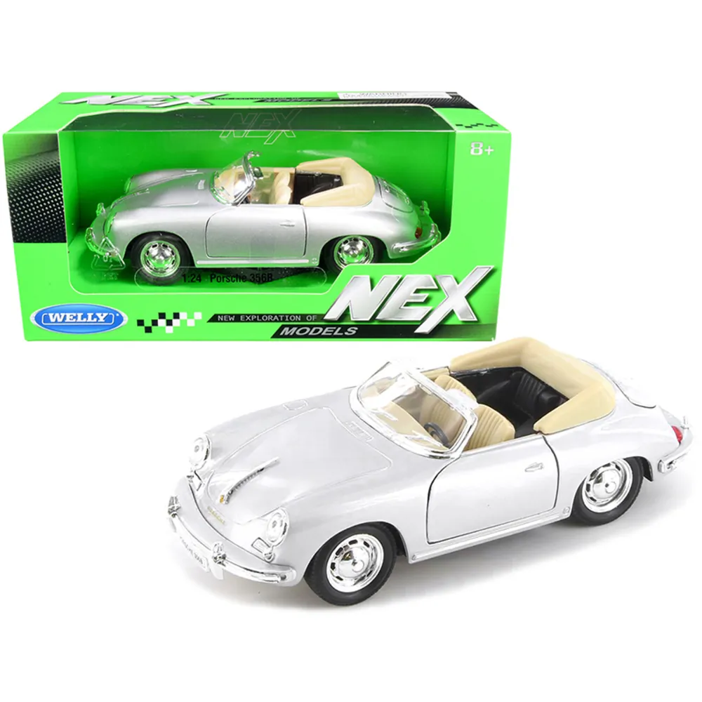 Welly 29390s — Porsche 356B Roadster Silver 1/24 Diecast Model by Welly