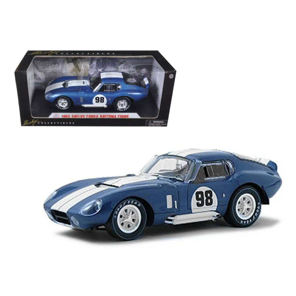 Shelby Collectibles SC130 — 1965 Shelby Cobra Daytona Coupe #98 Blue 1/18 Scale Diecast