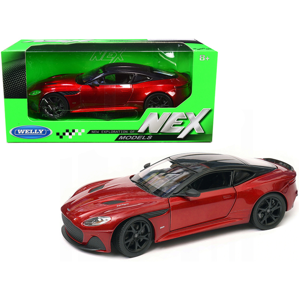 Welly 24095rd - Aston Martin DBS Superleggera Red Metallic with Black Top NE