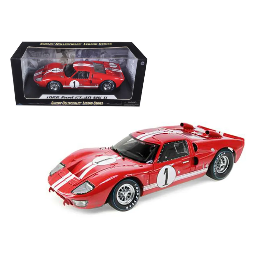 Shelby Collectibles SC407 — 1966 Ford GT40 MK II Red Diecast Model Car 1/18 Scale