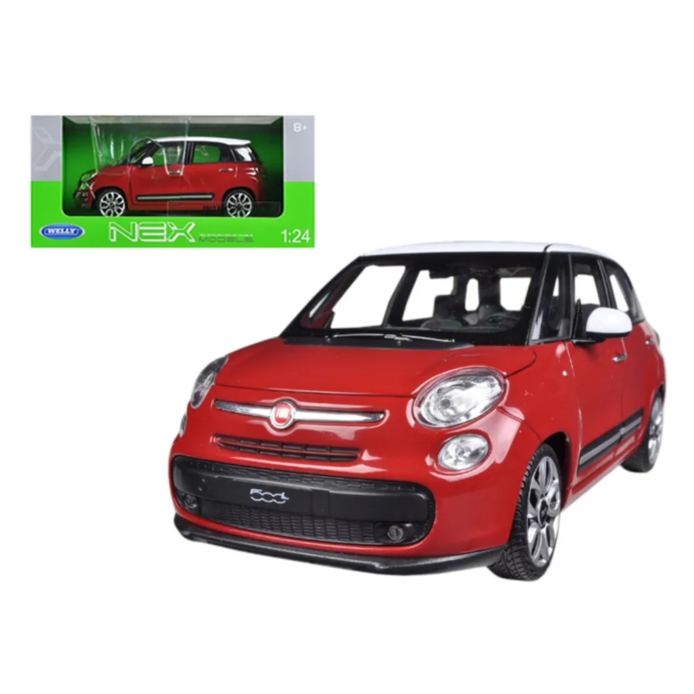 Welly 24038r — Welly 2013 Fiat 500L Red 1:24 Diecast Model Car