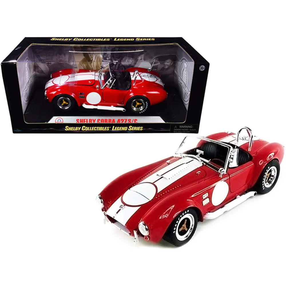 Shelby Collectibles SC122-1 — 1965 Shelby Cobra 427 S/C Red with White Stripes Diecast Model