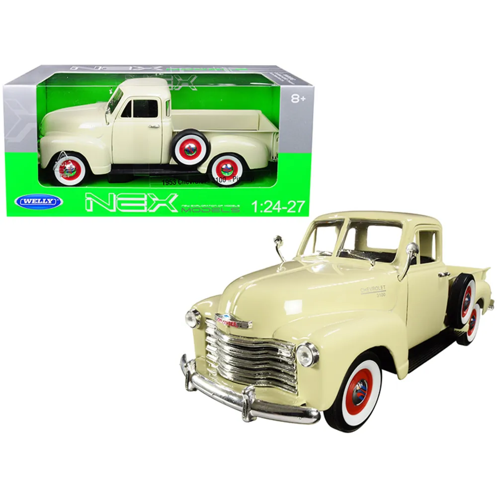Welly 22087crm — 1953 Chevrolet 3100 Pickup Truck Diecast Model - Cream