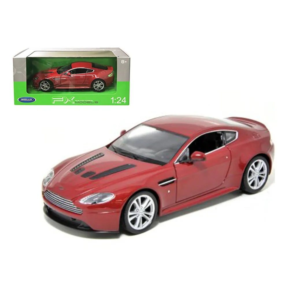 Welly 24017r — Aston Martin V12 Vantage Diecast Model Car - Red 1:24 Scale