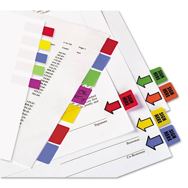 REDITAG CORPORATION RTG 76820 — Redi-Tag Standard Size Page Flags - 10 x Red, 10 x Yellow, 10 x Blue, 10 x Green, 10 x Purple - 1 x 1.69 - Rectangle - Assorted - Removable, Self-adhesive - 50 / Pack