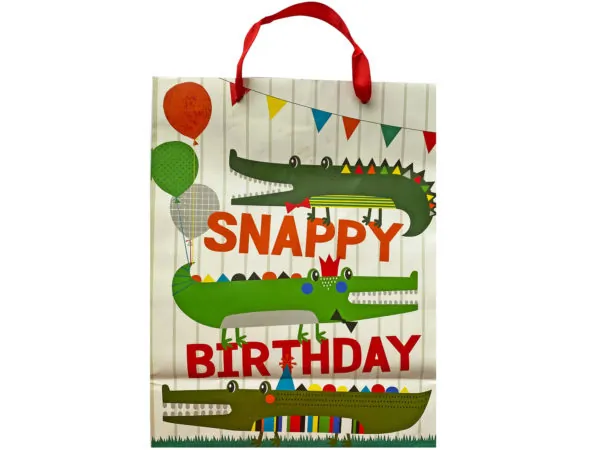 bulk buys HR460 - Snappy Alligator Birthday Gift Bag - 10 x 12.75