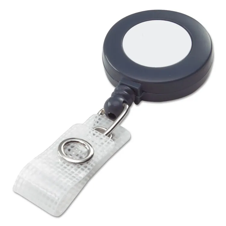 GBC-COMMERCIAL & CONSUMER GRP 50573 — Retractable Name Badge Reel - 3 Ft Extension, Gray, 25/BX