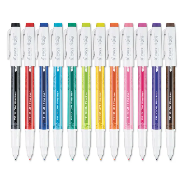 Pilot PIL11485 — Frixion Fineliner Erasable Pen - Black Ink, Dozen