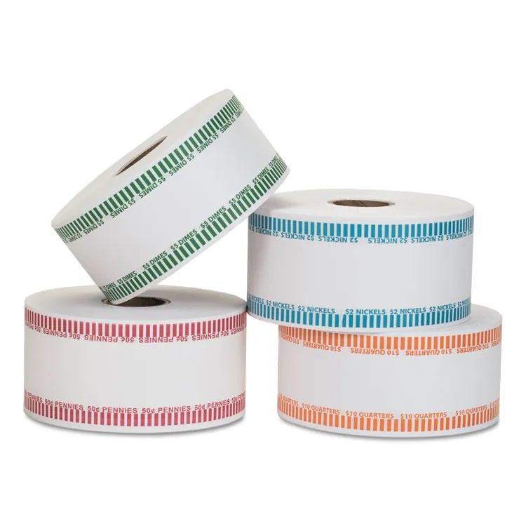 PAPR PRODUCTS 50010 — PAP-R Color-coded Coin Machine Wrappers - 1000 ft Length - 1900 Wrap(s)Total $5.0 in 50 Coins of 10? Denomination - 15 lb Paper Weight - Kraft - Green, White