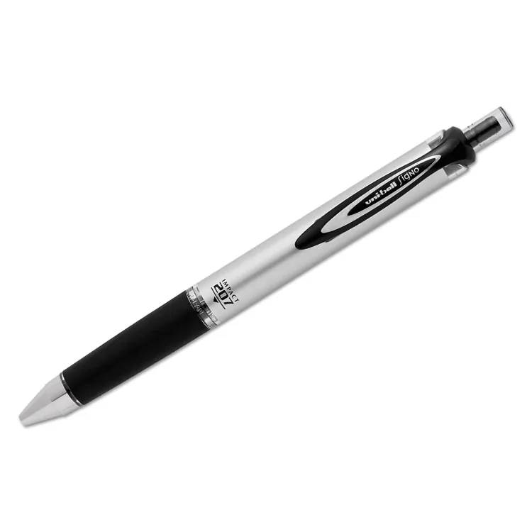 UNIBALL UBC 65871 — uni-ball 207 Gel Impact Retractable - Bold Pen Point - 1 mm Pen Point Size - Refillable - Retractable - Blue Gel-based Ink - Gray, Silver Barrel - 1 Each