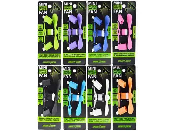 bulk buys EN889 - Portable USB Phone Fan with Assorted Color Options