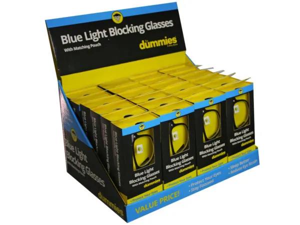 Bulk Buys GR346 — Blue Light Blocking Glasses with Microfiber Cleaning Cloth