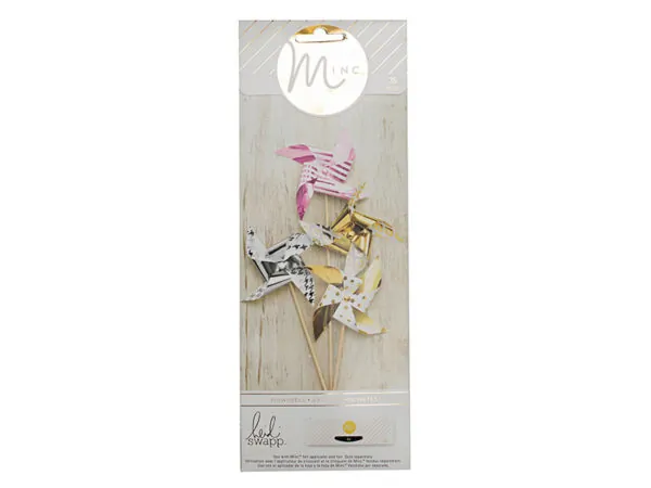 bulk buys AC042 - Assorted Pattern Cardstock Pinwheel Set - 12 Pack