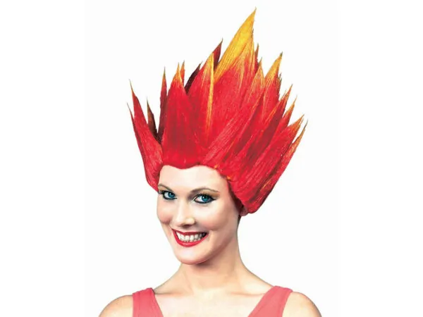 bulk buys VR166 - Tall Red Flame Wig with Yellow Flames for Costume Parties
