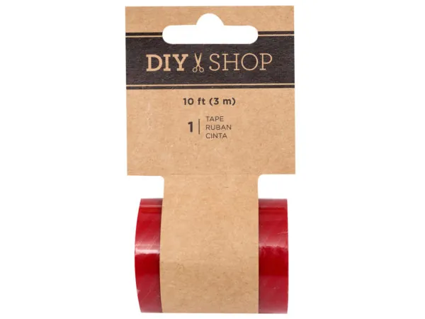 Bulk Buys AC036 — DIY Shop Red Stripe Transparent Adhesive Tape - 1 inch x 30 yards