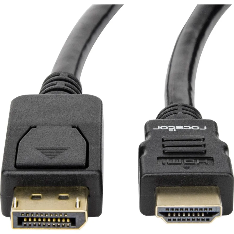 ROCSTOR Y10C261-B1 — PREMIUM DISPLAYPORT TO HDMI CONVERTER CABLE M/M - 6 FT (2M) - COMPATIBLE WITH DP