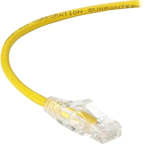 BLACK BOX CORPORATION C6PC28-YL-15 — BLACK BOX SLIM-NET CAT6 PATCH CABLES FEATURE A LOW-PROFILE DESIGN THAT SAVES SPA