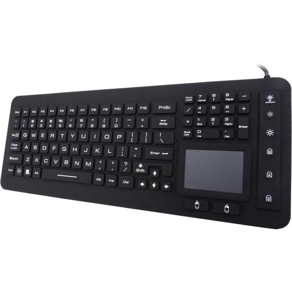 ERGOGUYS KB-JH-IKB98BL — DSI WATERPROOF LED KEYBOARD W/TOUCHPAD