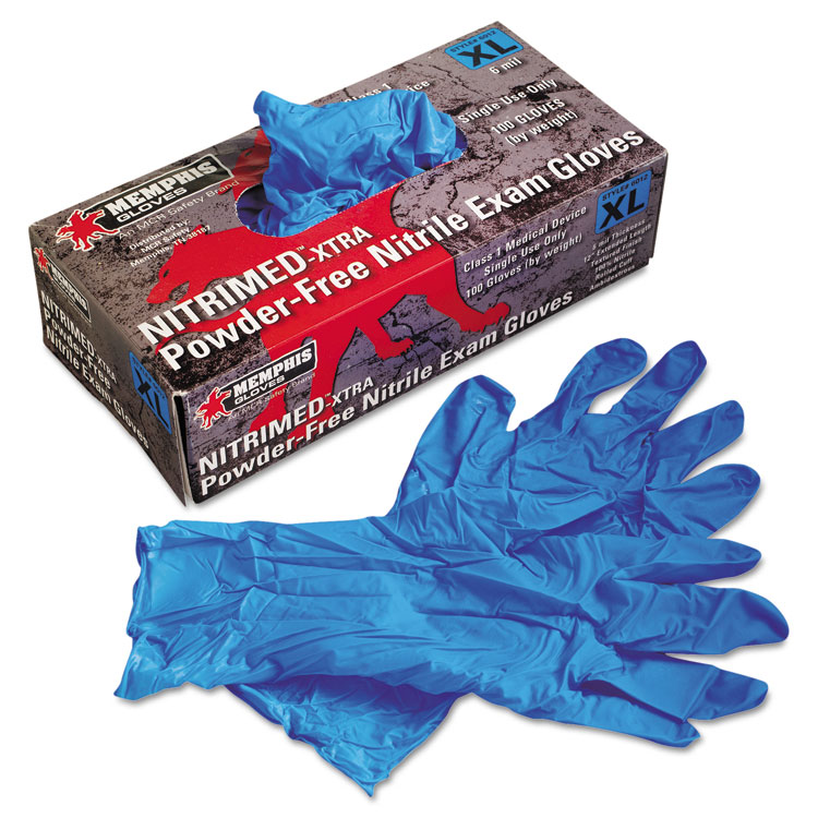 MCR SAFETY 6012XL - GLOVES,XL NITRI PWD FREE
