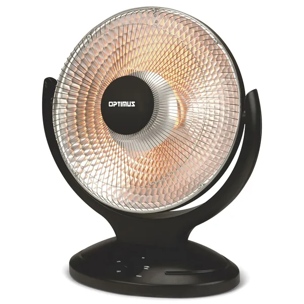 OPTIMUS H-4430 — Optimus 14 Inch Oscillating Dish Heater in Black