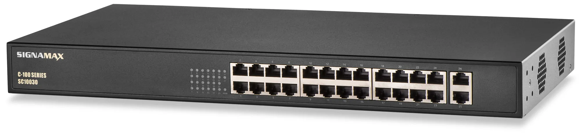 SIGNAMAX CONNECTIVTY SIG-FO-SC10030 — C-100 24 Port Gigabit PoE+ Managed Switch