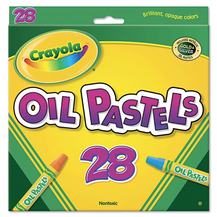 CRAYOLA CYO 524628 — Crayola Jumbo-sized Oil Pestels - Apricot, Black, Blue, Green Blue, Blue-violet, Brown, Gray, Green, Metallic Silver, Orange, Peach, ... - 28 / Set