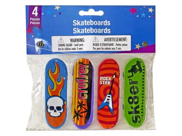 bulk buys SK222 - 4 Pack Mini Finger Skateboards - Fun Tricks & Stunts