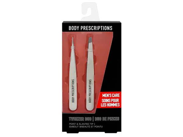 bulk buys HC540 - Body Prescriptions Mens Precision Tweezer Kit - 2 Piece