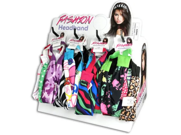 Bulk Buys EN971 — Unique Assorted Print Spandex Headbands Display Set