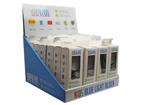 Bulk Buys GT130 — Kids Blue Light Blocking Glasses - Countertop Display