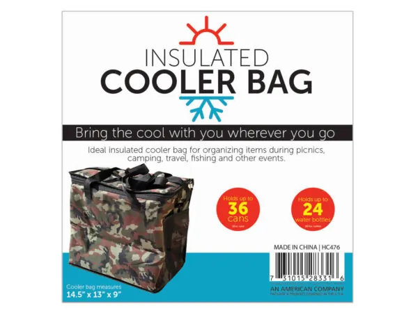 Bulk Buys HC476 — Insulated Camouflage Cooler Bag with Shoulder Strap