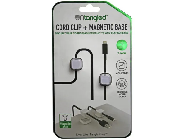 Bulk Buys SC777 — Magnetic Cord Organizers - Pack of 2 - White