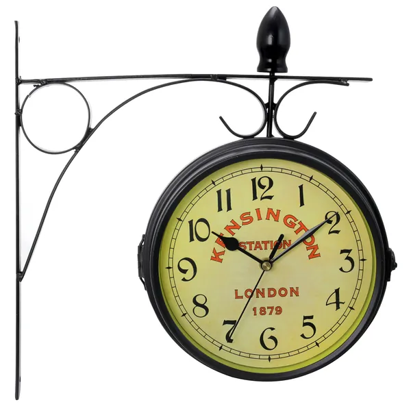 BEDFORD BED8018 — Bedford Clock Collection Double Sided Wall Clock Vintage Antique-Look Mount Station Clock