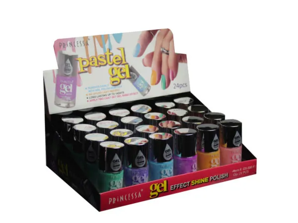Bulk Buys MK387 — Assorted Pastel Gel Nail Polish Display - 12 Colors
