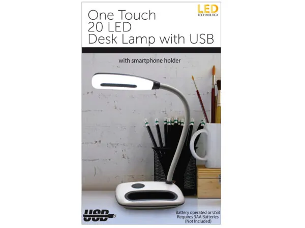 Bulk Buys HC488 — Sleek USB Rechargeable LED Desk Lamp with Touch Control