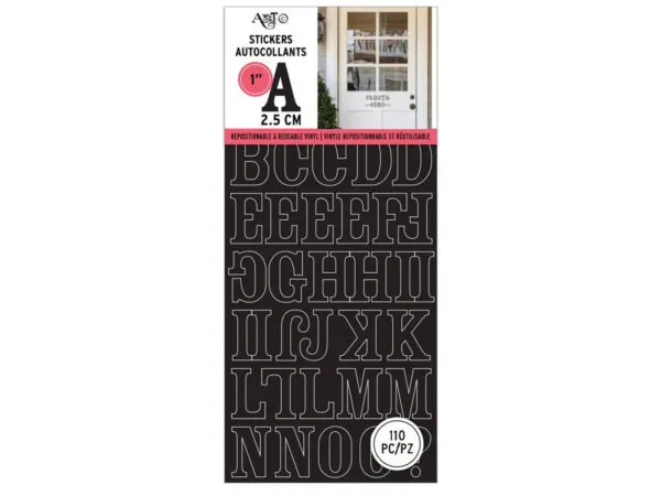 bulk buys CH906 - 151-Piece Black Alphabet Sticker Set for Decor