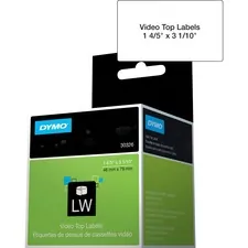 Newell Brands DYM 30326 — Dymo LabelWriter Video Top Labels - 1 4/5 x 3 1/10 Length - Rectangle - Direct Thermal - 150 / Roll - 150 / Roll