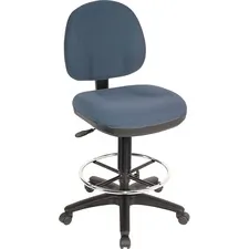 Lorell LLR 80010 — Lorell Pneumatic Adjustable Multi-task Stool - Blue Seat - Blue - 1 Each