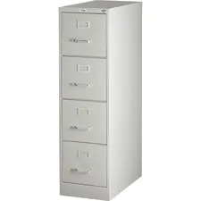 Lorell LLR 60651 — Lorell Vertical file - 4-Drawer - 15 x 25 x 52 - 4 x Drawer(s) for File - Letter - Vertical - Security Lock, Ball-bearing Suspension, Heavy Duty - Light Gray - Steel - Recycled