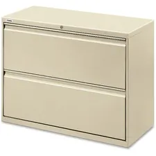 Lorell LLR 60438 — Lorell Lateral File - 2-Drawer - 42 x 18.6 x 28.1 - 2 x Drawer(s) for File - Legal, Letter, A4 - Lateral - Rust Proof, Leveling Glide, Ball-bearing Suspension, Interlocking, Label Holder - Putty - Baked Enamel - Steel - Recycled
