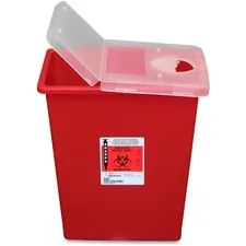 COVIDIEN CVD SSHL100980 — Covidien Kendall Sharps Containers with Hinged Lid - 8 gal Capacity - 17.5 Height x 15.5 Width x 11 Depth - Red - 1 Each